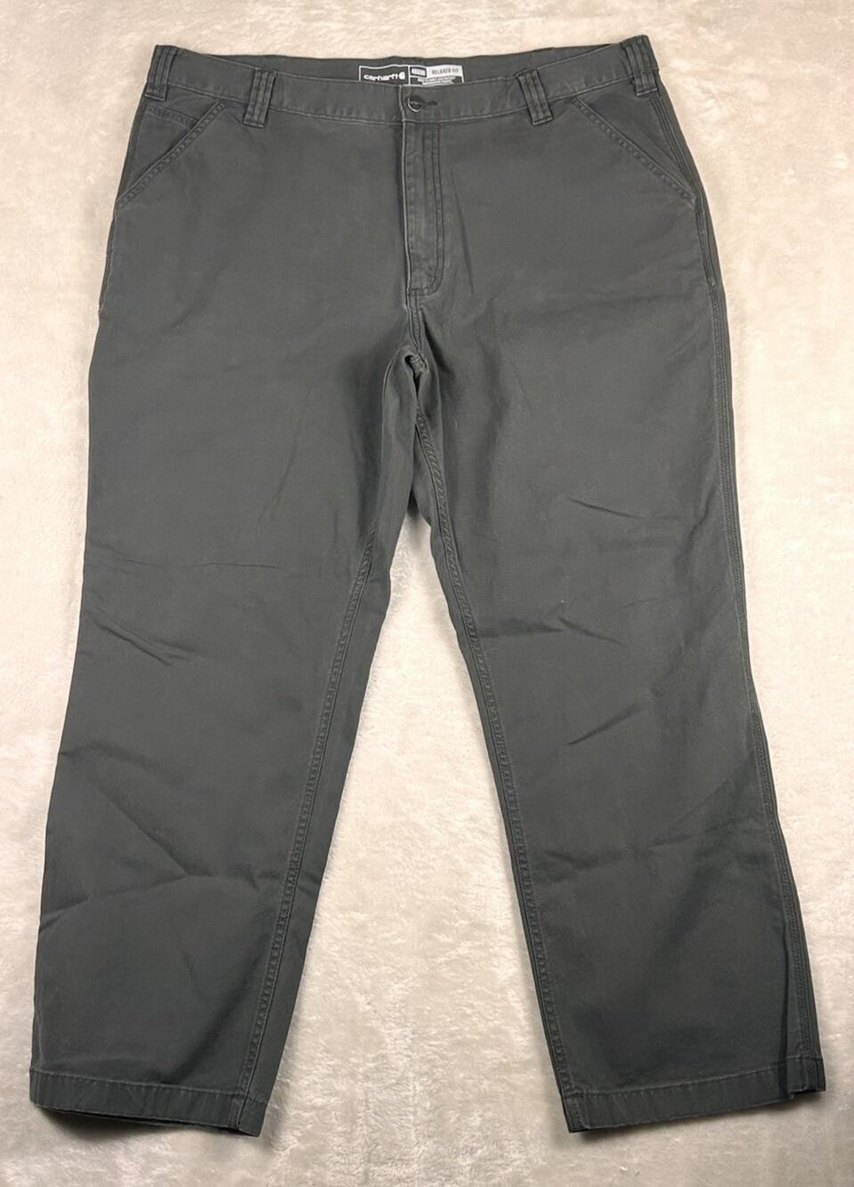 Carhartt Carpenter Pants Men’s 40x30 Grey Relaxed Fit Rugged Flex Rigby 102291